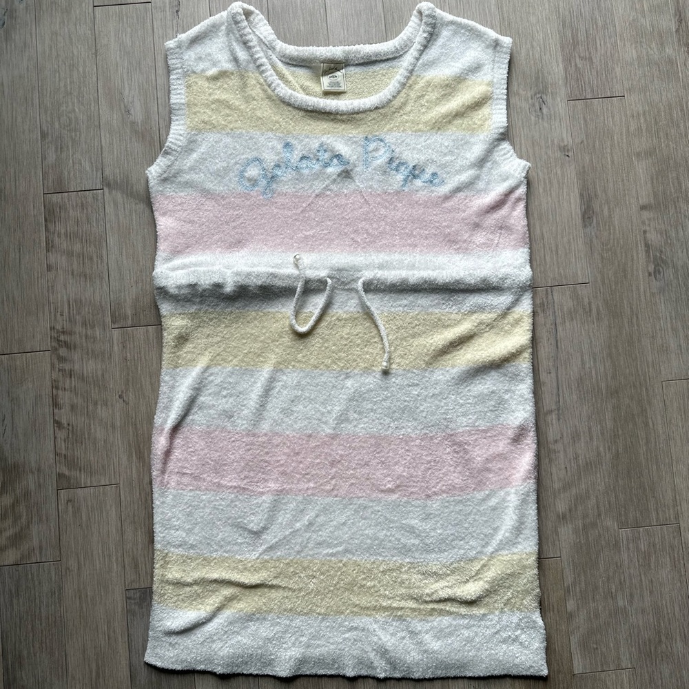 Gelato Pique Striped‎ Pajama Dress - White OS